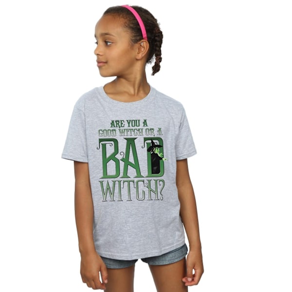 Trollkarlen från Oz flickor goda häxan onda häxan bomull T-shirt 7-8 Sports Grey 7-8 Years