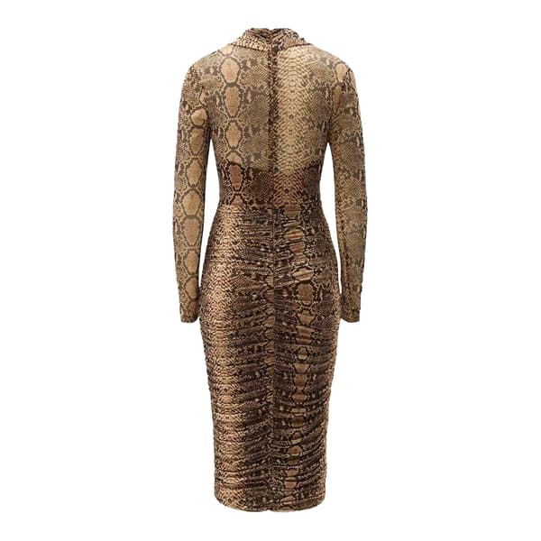 Bardot Dam/Dam Aliyah Ormmönstrad Bodycon Omlottklänning S Na Natural Snake S