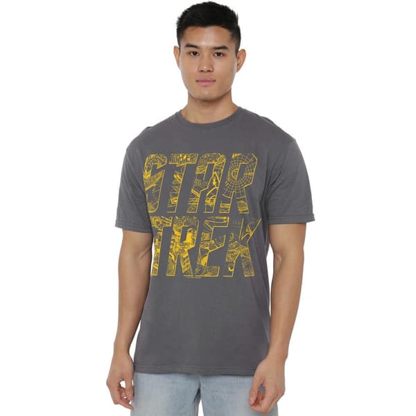 Star Trek Herr Schematisk Logotyp T-Shirt XL Kolgrå Charcoal XL