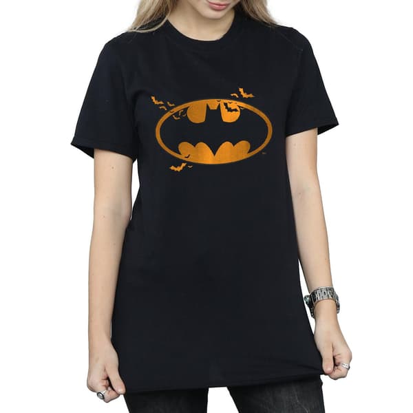 DC Comics Dam/Dam Batman Halloween Logotyp Bomull Boyfriend Black M
