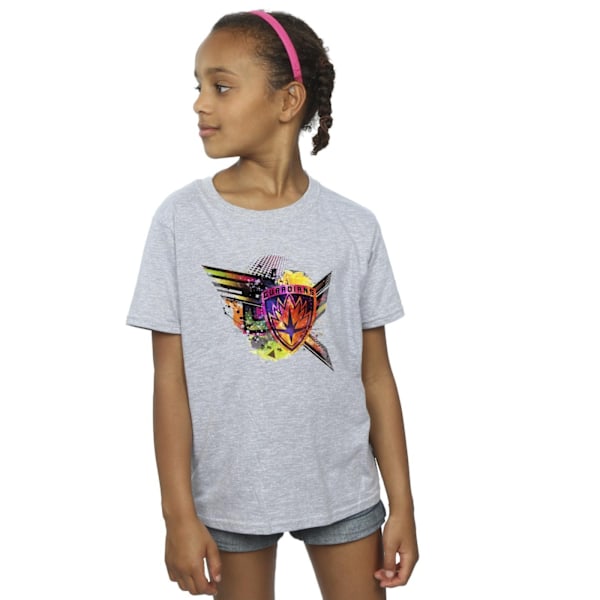 Marvel Girls Guardians Of The Galaxy Abstract Shield Chest Cott Sports Grey 12-13 Years