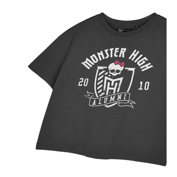 Monster High Dam/Dam Alumni Kortärmad Croppad T-shirt M Grey M