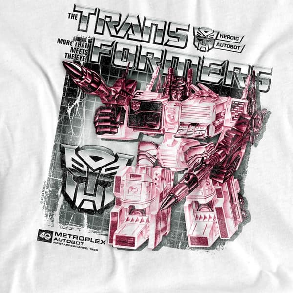 Transformers Metropplex Box 40-års T-shirt för män S Vit White S