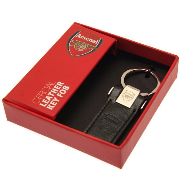 Arsenal FC Lädernyckelring En Storlek Svart Black One Size