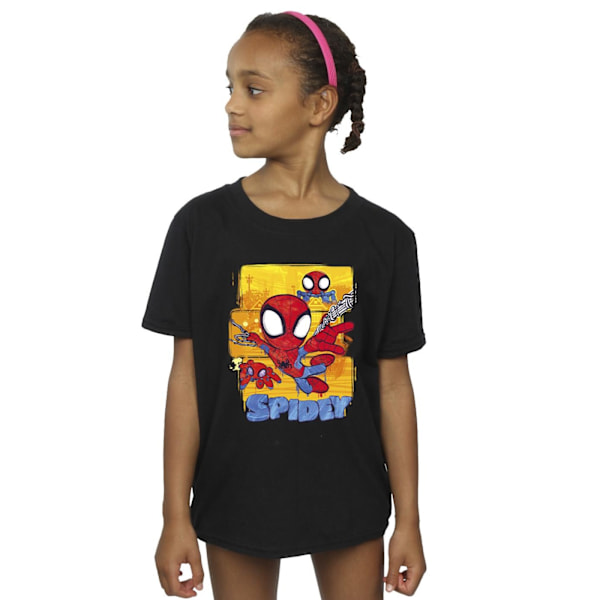 Marvel Girls Spidey And His Amazing Friends Flygande Bomull T-shirt Black 3-4 Years