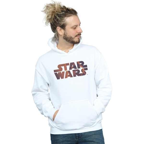 Star Wars Herr Chewbacca Logotyp Hoodie XXL Vit White XXL