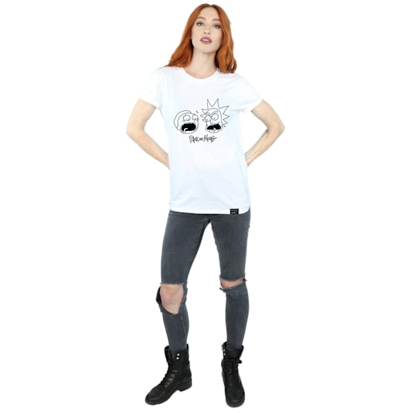 Rick And Morty Dam/Damer Heads Mono Bomull Boyfriend T-Shir White M