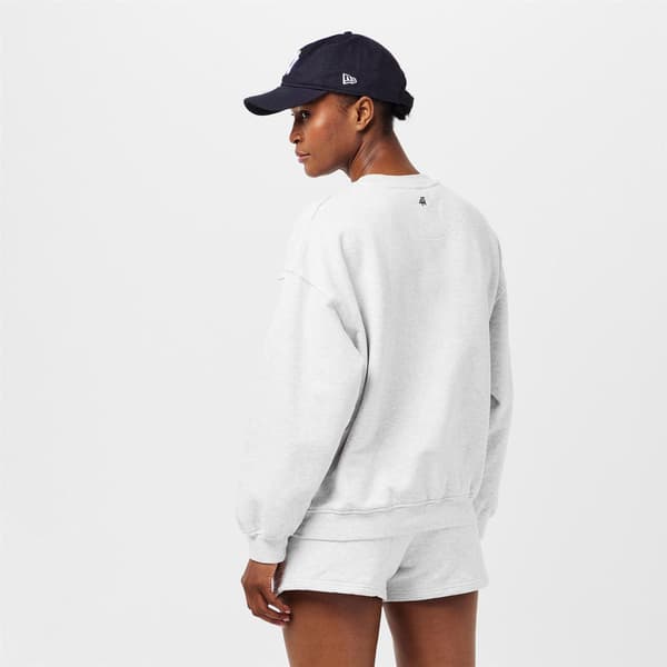 4th & Reckless Dam/Kvinnor Leon Logo Crew Neck Sweatshirt 16 Light Grey 16 UK