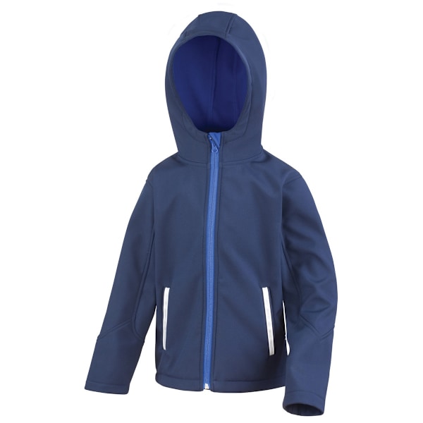 Result Core Kids Unisex Junior Hooded Softshell Jacket 13/14 Na Navy/Royal 13/14