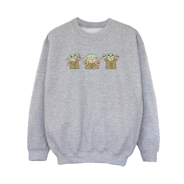 Star Wars Pojkar The Mandalorian Grogu Poses Sweatshirt 7-8 År Sports Grey 7-8 Years