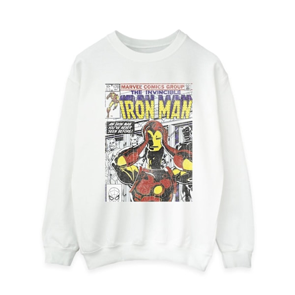 Marvel Dam/Kvinnor Iron Man Head Gear Off Sweatshirt XXL Vit White XXL