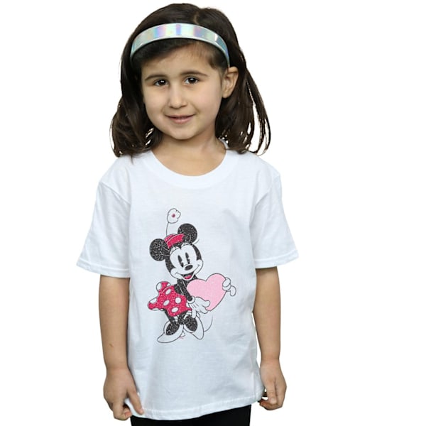 Disney Girls Minnie Mouse Love Heart Bomull T-shirt 12-13 år White 12-13 Years