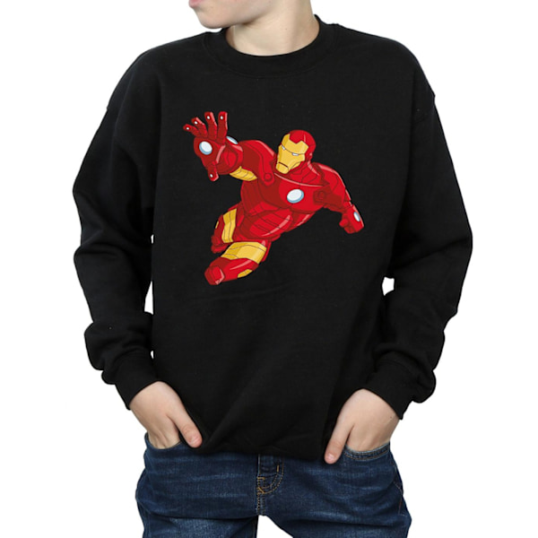 Iron Man Pojksweatshirt 7-8 år Svart Black 7-8 Years