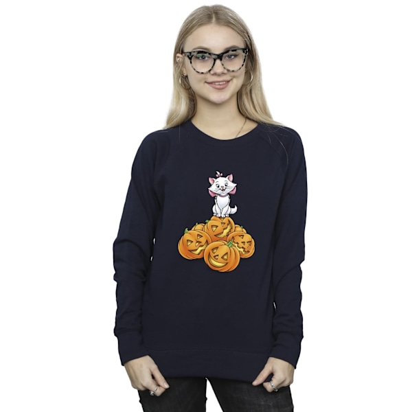 The Aristocats Dam/Kvinna Marie Pumpa Halloween Tröja Navy Blue M