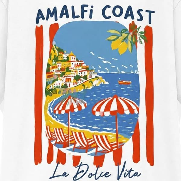 I Saw It First Dam/Dam Amalfi Coast Grafiskt Tryck Oversize Multicoloured 12 UK