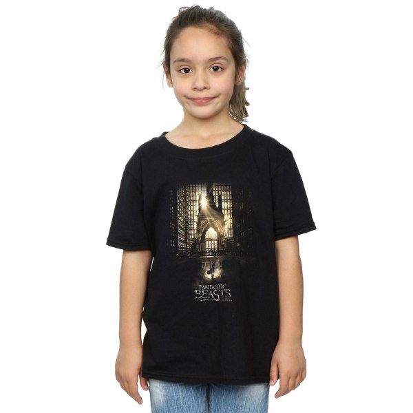Fantastic Beasts Girls Filmaffisch T-shirt bomull 7-8 år Bl Black 7-8 Years