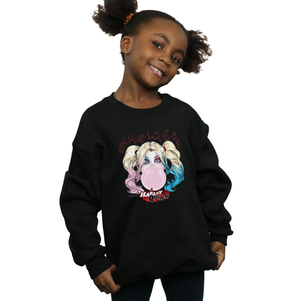 DC Comics Girls Harley Quinn Mad Love Sweatshirt 7-8 år Blac Black 7-8 Years