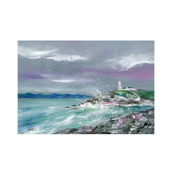 Alison Mcilkenny Lighthouse Print 30cm x 40cm Blå/Grå/Vit Blue/Grey/White 30cm x 40cm