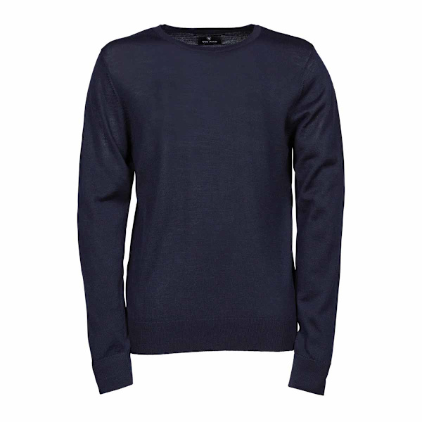 Tee Jays Herr Stickad Crew Neck Tröja M Marinblå Navy Blue M