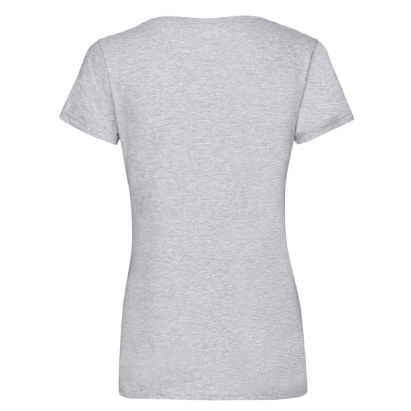 Fruit of the Loom Dam/Damer Valueweight Heather Deep V T-Sh Heather Grey M
