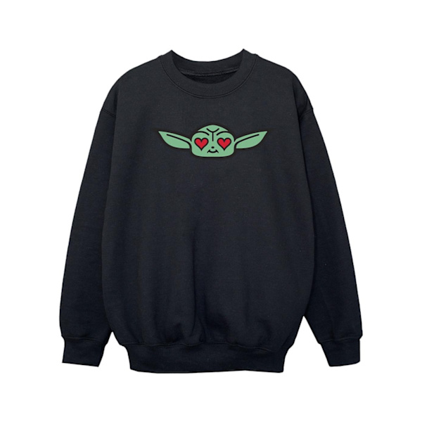 Star Wars Girls The Mandalorian Grogu Heart Eyes Sweatshirt 5-6 Black 5-6 Years