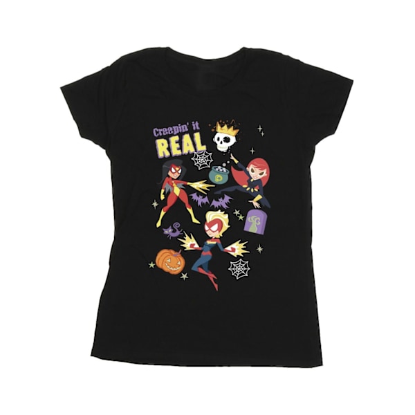 Marvel Womens/Ladies Creepin It Real Bomull T-shirt XL Svart Black XL