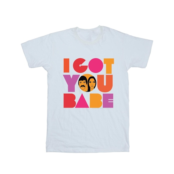 Sonny & Cher Dam/Damer I Got You Bomull Boyfriend T-Shirt L White L