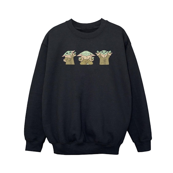 Star Wars Pojkar The Mandalorian Grogu Poses Sweatshirt 7-8 År Black 7-8 Years