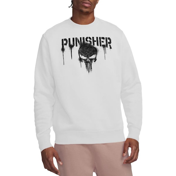 The Punisher Unisex Vuxen Logotyp Sweatshirt S Vit White S