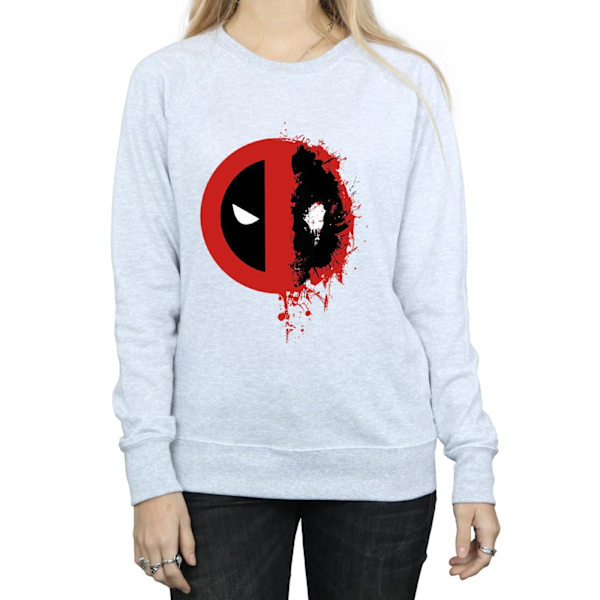 Marvel Womens/Ladies Deadpool Split Splat Logo Sweatshirt S Hea Heather Grey S