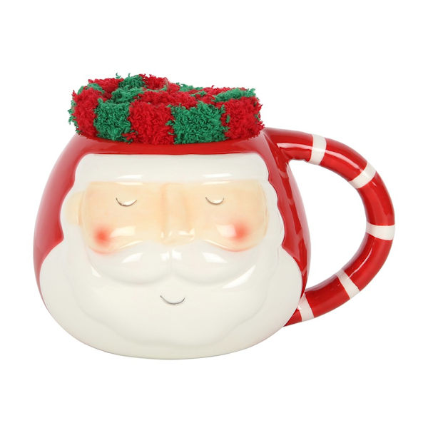 Something Different Santa Claus Julmugg och Sockset Ett Red/White/Green One Size