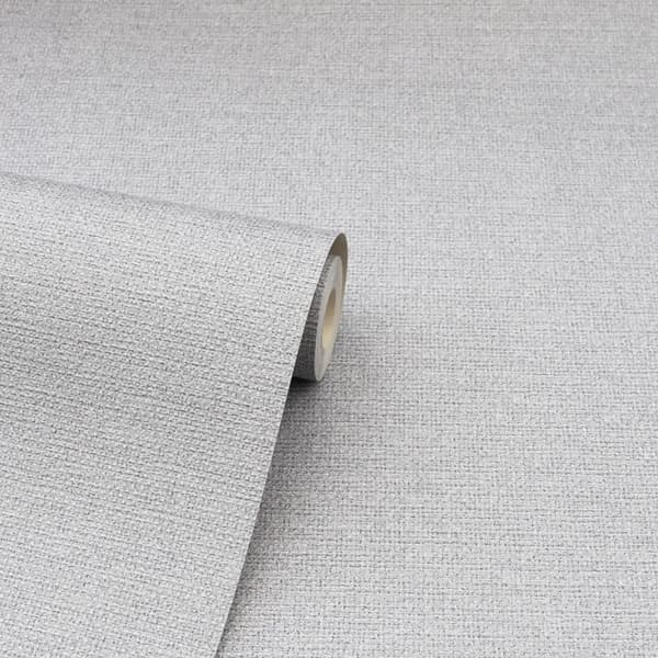 Arthouse Calico Plain Textured Wallpaper 10m x 53cm Grå Grey 10m x 53cm