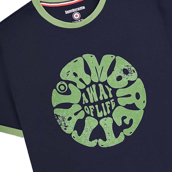 Lambretta Herr SS24 Ringer Festival T-Shirt 3XL Marinblå Navy 3XL