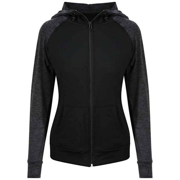 AWDis Cool Dam/Damer Zoodie Kontrast Full Zip Hoodie L Svart Black/Black Slate L