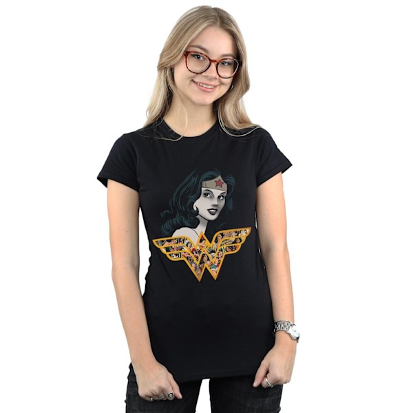 DC Comics Dam/Kvinnor Wonder Woman Retro Collage Bomull T-shirt Black XL