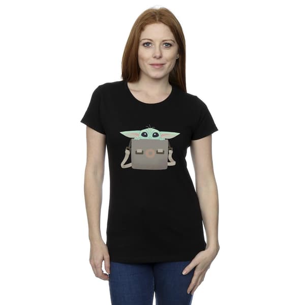 Star Wars Dam/Damer The Mandalorian Grogu Resväska Bomull T- Black L