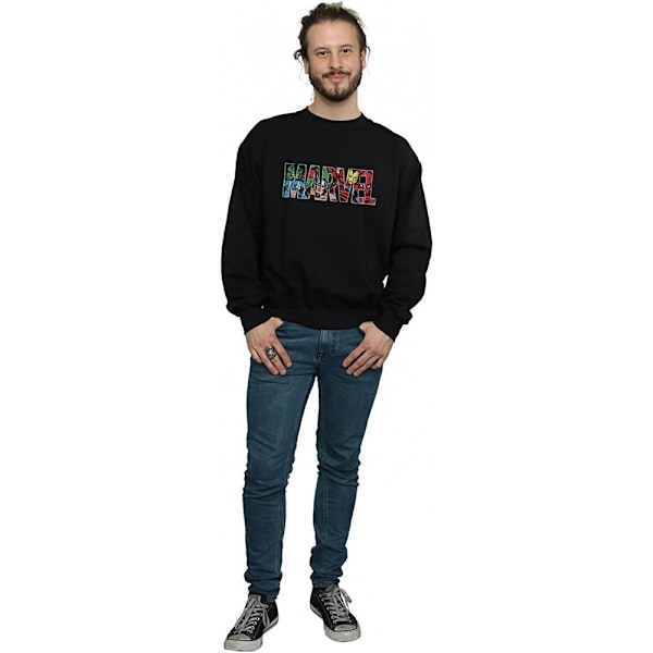 Marvel Comics Herr Infill Logo Sweatshirt M Svart Black M