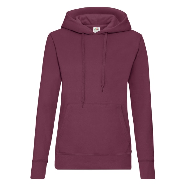 Fruit Of The Loom Damer Lady Fit Hooded Sweatshirt / Hoodie 2X Burgundy 2XL