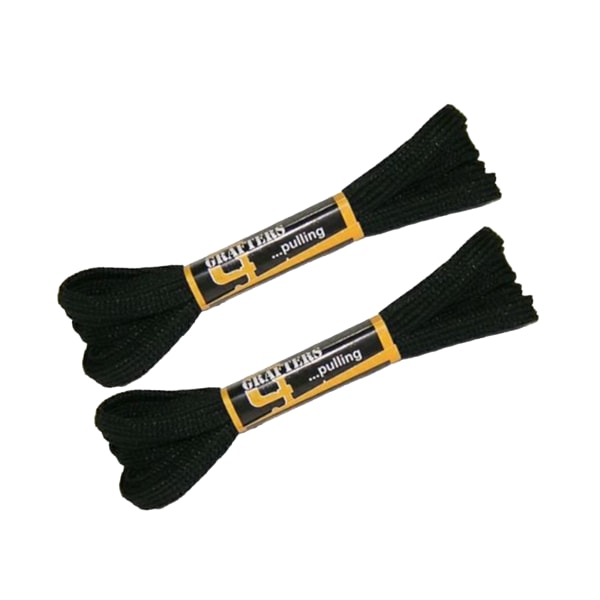Grafters Flat 100 cm Trainer Laces Pack 15 Black Black Pack of 15