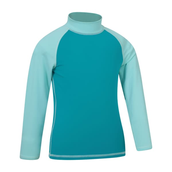 Mountain Warehouse Barn/Barn Långärmad Rash Top 7-8 År Light Blue 7-8 Years