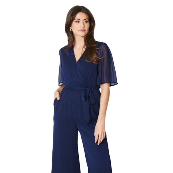 Principles Dam/Kvinnor Ängelsärm Jumpsuit 14 UK Marinblå Navy 14 UK