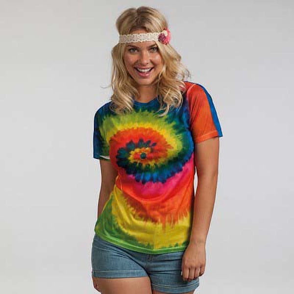 Colortone Dam/Damer Kortärmad Regnbåge Tie Dye T-shirt XL Rainbow XL