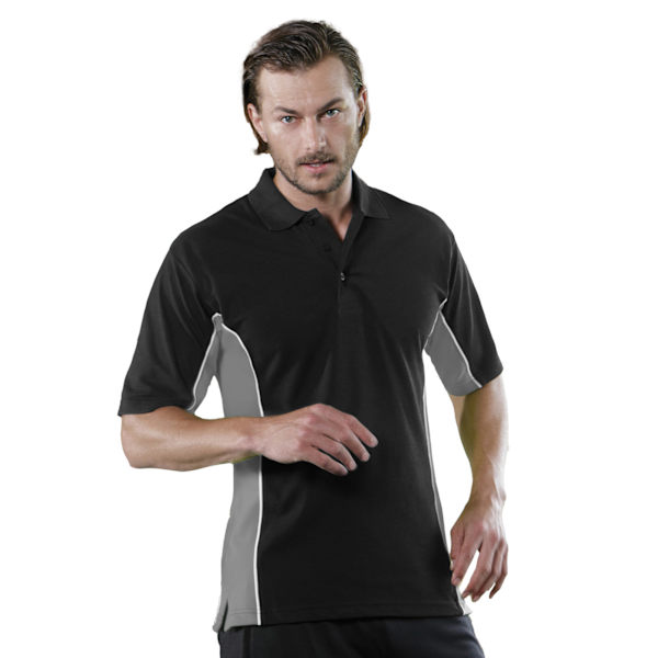 Gamegear® Herr Track Pique Kortärmad Polotröja Topp XS Svart Black/Grey/White XS