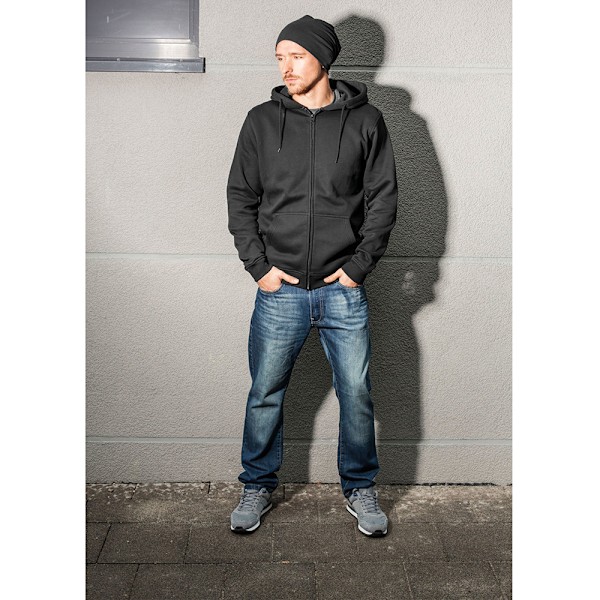 Build Your Brand Herr Heavy Zip Up Hoodie 3XL Svart Black 3XL