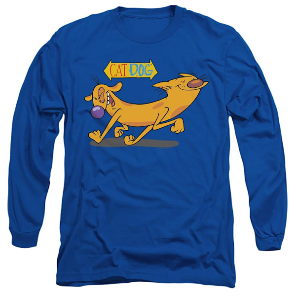 CatDog Unisex Vuxen Happy Paws T-Shirt XXL Kungsblå Royal Blue XXL