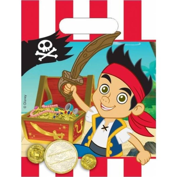 Jake And The Never Land Pirates Festpåsar i plast (pack med 6) Multicoloured One Size