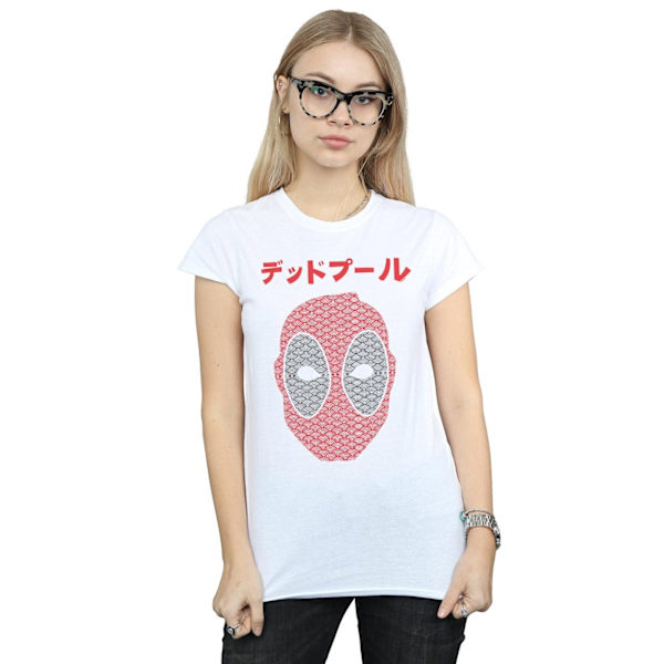 Marvel Womens/Ladies Deadpool Japansk Seigaiha Head Bomull T-shirt M Vit White M