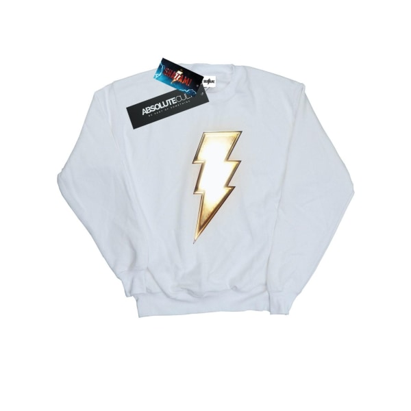 DC Comics Boys Shazam Bolt Logo Sweatshirt 7-8 år Vit White 7-8 Years