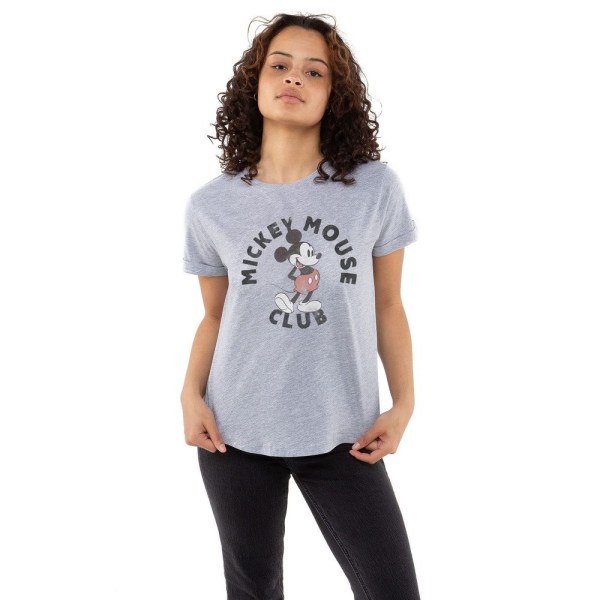 Disney Womens/Ladies Club Mickey Mouse Marl T-Shirt M Sports Gr Sports Grey M