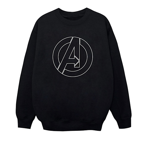 Marvel Boys Avengers Assemble A Logo Outline Sweatshirt 5-6 år Black 5-6 Years